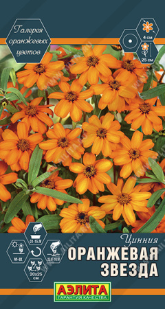 Цинния Оранжевая звезда аэлита